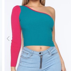 Ribbed Asymmetrical Top